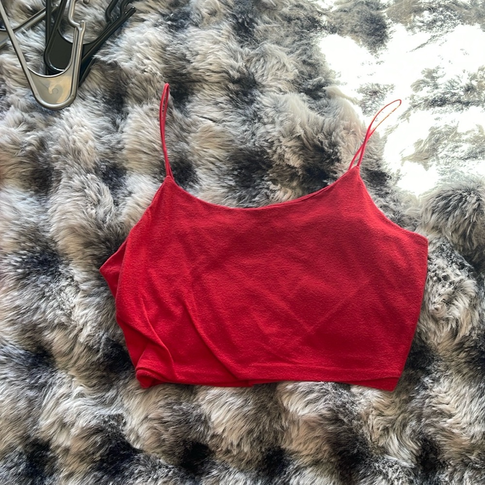 Red small crop top
